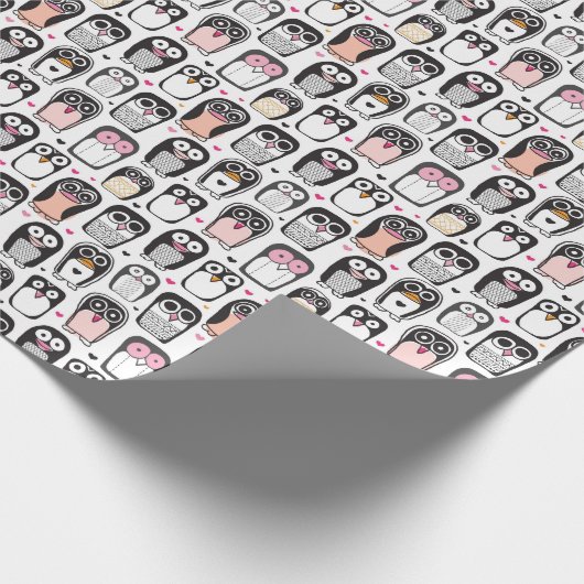 illustratie pinguïn achtergrond cadeaupapier (Hoek)