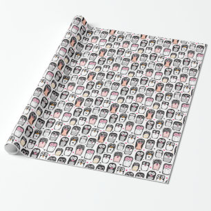 illustratie pinguïn achtergrond cadeaupapier