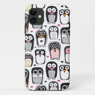illustratie pinguïn achtergrond iPhone 11 hoesje