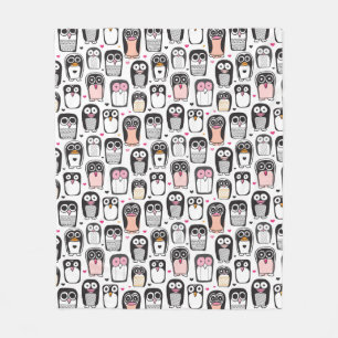 illustratie pinguïn achtergrond fleece deken