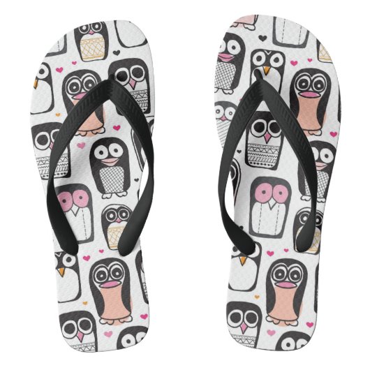 illustratie pinguïn achtergrond teenslippers (Voetbed)