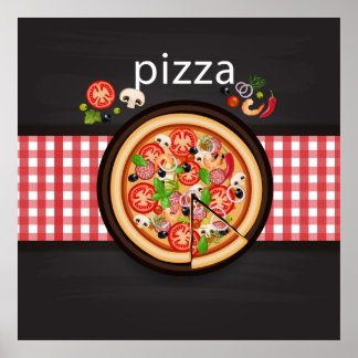 Illustratie Pizza Poster