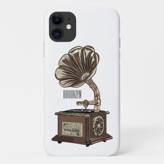 illustratie Platenspeler cartoon Case-Mate iPhone Case (Achterkant)
