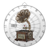 illustratie Platenspeler cartoon Dartbord (Voorkant)