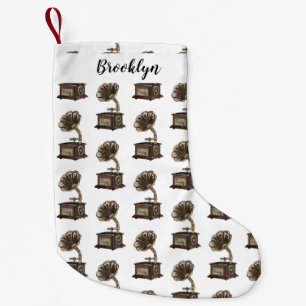 illustratie Platenspeler cartoon Kleine Kerstsok