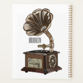 illustratie Platenspeler cartoon Planner (Achterkant)