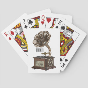 illustratie Platenspeler cartoon Pokerkaarten