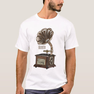 illustratie Platenspeler cartoon T-shirt