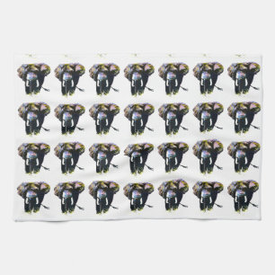 Illustratie pop Art Elephant Retro Theedoek