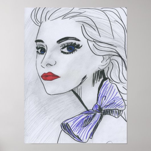 Illustratie poster Paarse Bow (Voorkant)