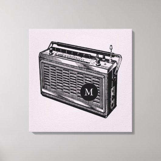 illustratie Radio Monogram Canvas Afdruk (Voorkant)