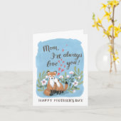 Illustratie Red Fox Moederdag Kaart (Gele Bloem)