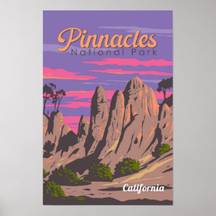 Illustratie Reis Kunst Pinnacles National Park Poster