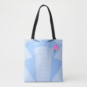 Illustratie Retro Disco Blue Tuxedo Tote Bag