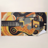 Illustratie Retro Guitar Strandlaken (Voorkant)