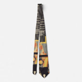 Illustratie Retro Guitar Strings Stropdas (Achterkant)