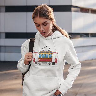 Illustratie retrotram hoodie