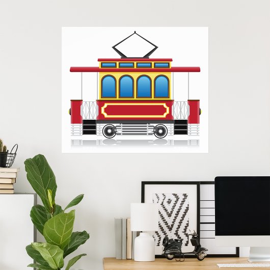 Illustratie retrotram poster