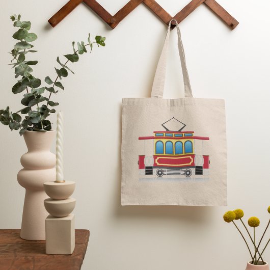 Illustratie retrotram tote bag