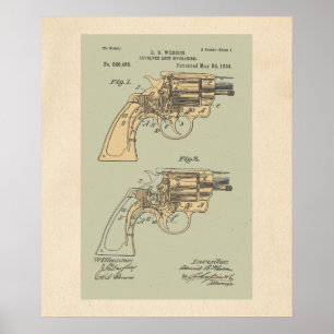 Illustratie revolver-patenten poster