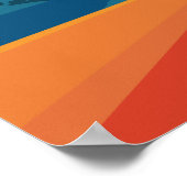 Illustratie rood blauw van het berglandschap van R Poster (Hoek)