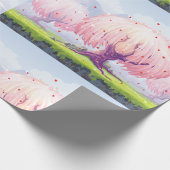 Illustratie roze bomen cadeaupapier