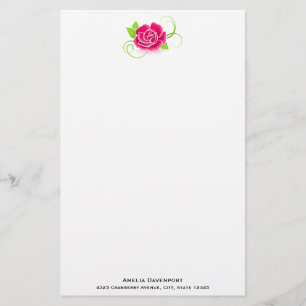 Illustratie roze Rose Briefpapier
