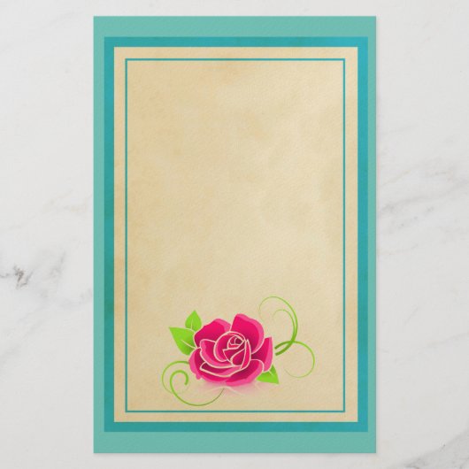 Illustratie roze Rose Briefpapier (Voorkant)