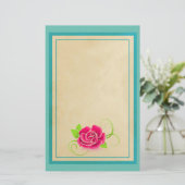 Illustratie roze Rose Briefpapier (Staand voorkant)