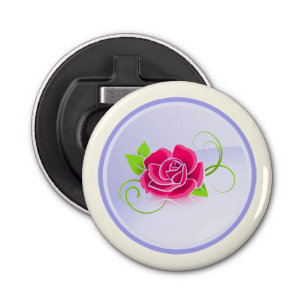 Illustratie roze Rose Button Flesopener