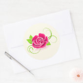 Illustratie roze Rose Ronde Sticker (Envelop)