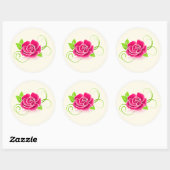 Illustratie roze Rose Ronde Sticker (Vel)