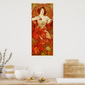 Illustratie Ruby van Alphonse Mucha Poster (Keuken)