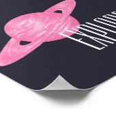 Illustratie ruimteverzadiging roze Navy Blue verke Poster (Hoek)