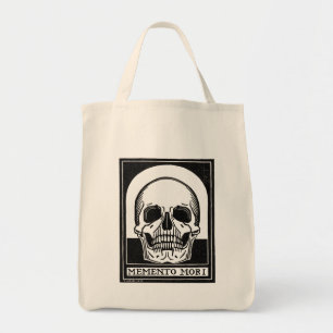illustratie schedel zwart wit tote bag