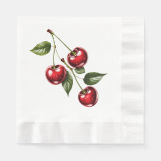 Illustratie servetten van papier met kersen