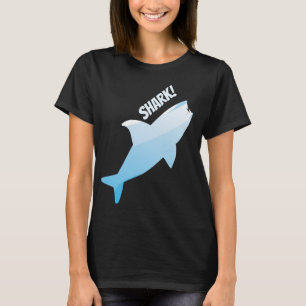 Illustratie Shark Blue Animal Word T-shirt