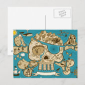 Illustratie Skull Island Map Briefkaart (Voorkant / Achterkant)