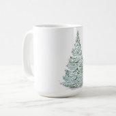 Illustratie sneeuwbedekking sparren koffiemok (Voorkant links)