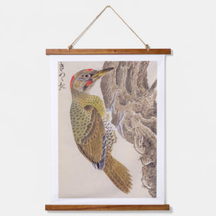  illustratie: specht hangend wandkleed