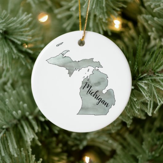 Illustratie staat Michigan Keramisch Ornament (Boom)