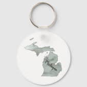Illustratie staat Michigan Sleutelhanger (Voorkant)