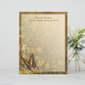 Illustratie stijl vlinder briefhoofd (Staand voorkant)