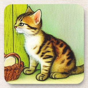 Illustratie tabby Cat Bier Onderzetter