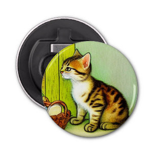 Illustratie  tabby Cat Button Flesopener