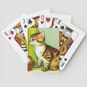 Illustratie tabby Cat Pokerkaarten