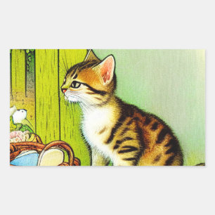 Illustratie  tabby Cat Rechthoekige Sticker