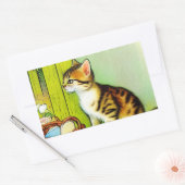 Illustratie  tabby Cat Rechthoekige Sticker (Envelop)