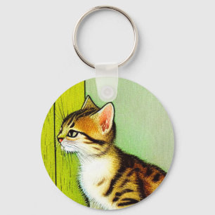 Illustratie  tabby Cat Sleutelhanger
