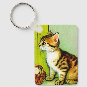 Illustratie  tabby Cat Sleutelhanger